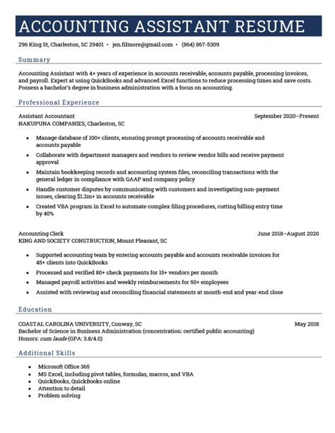 senior accounts assistant skills for resume|Accounting Assistant Resume